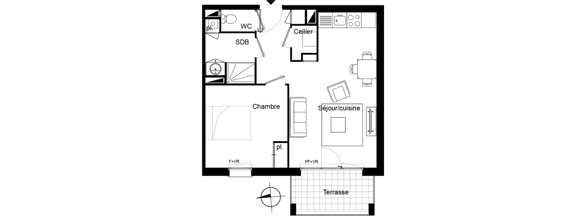 Appartement T2 de 45,01 m2 &agrave; Villenave-D'Ornon Le bocage