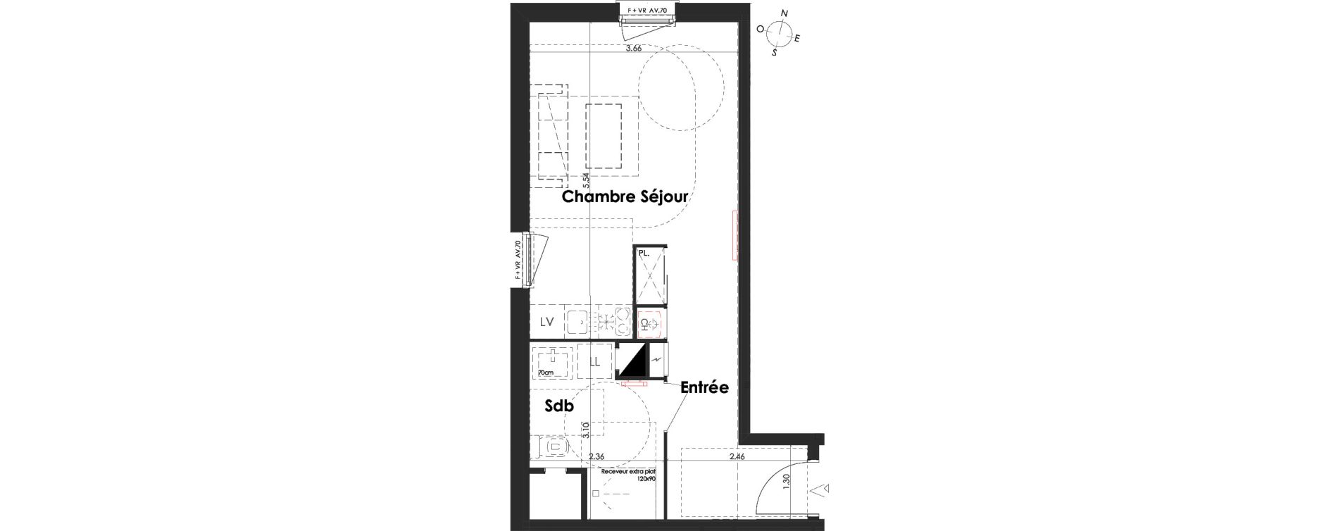 Appartement T1 de 31,41 m2 &agrave; Villenave-D'Ornon Peyrehaut - carbonnieux - trigan