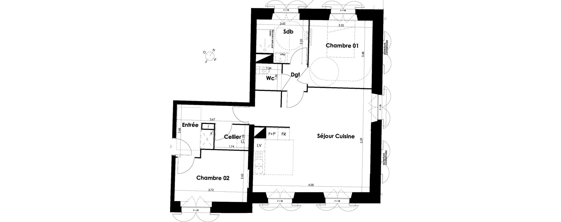 Appartement T3 de 61,22 m2 &agrave; Villenave-D'Ornon Peyrehaut - carbonnieux - trigan