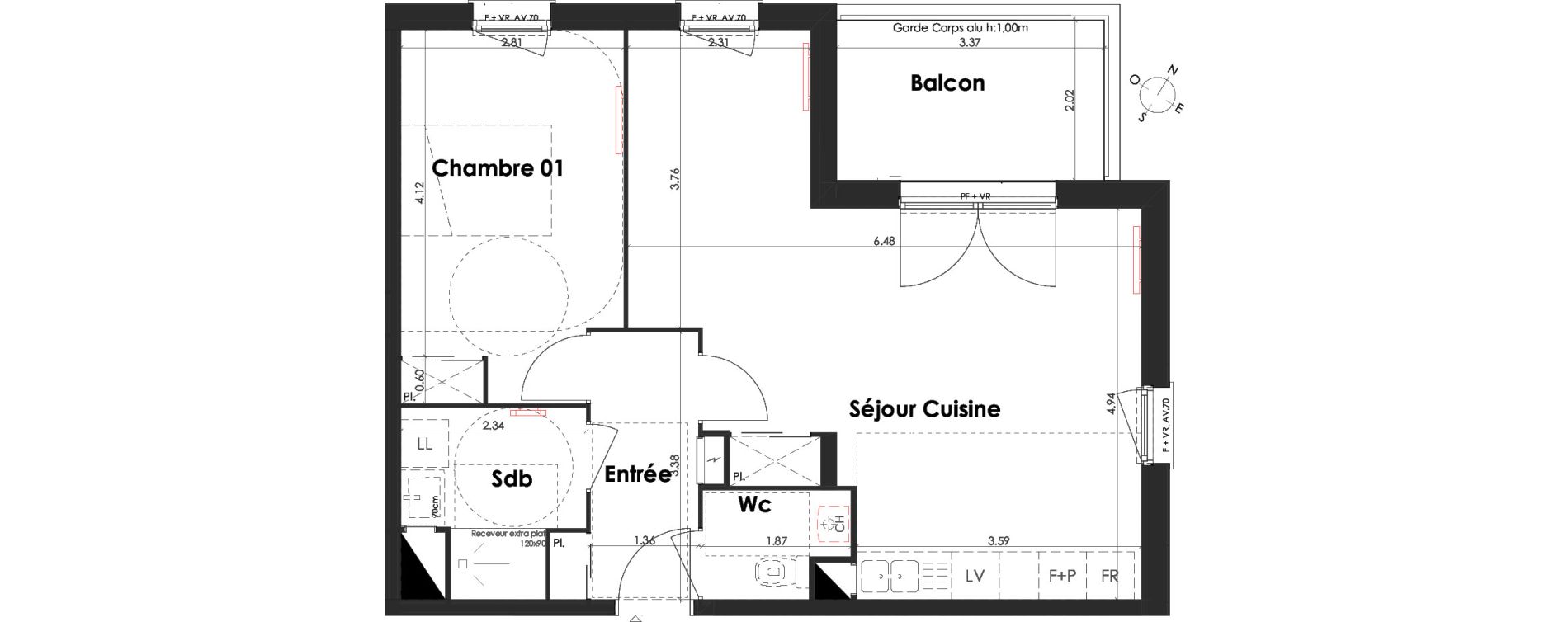 Appartement T2 de 55,63 m2 &agrave; Villenave-D'Ornon Peyrehaut - carbonnieux - trigan