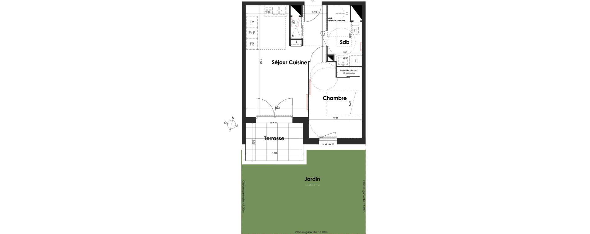 Appartement T2 de 39,19 m2 &agrave; Villenave-D'Ornon Peyrehaut - carbonnieux - trigan