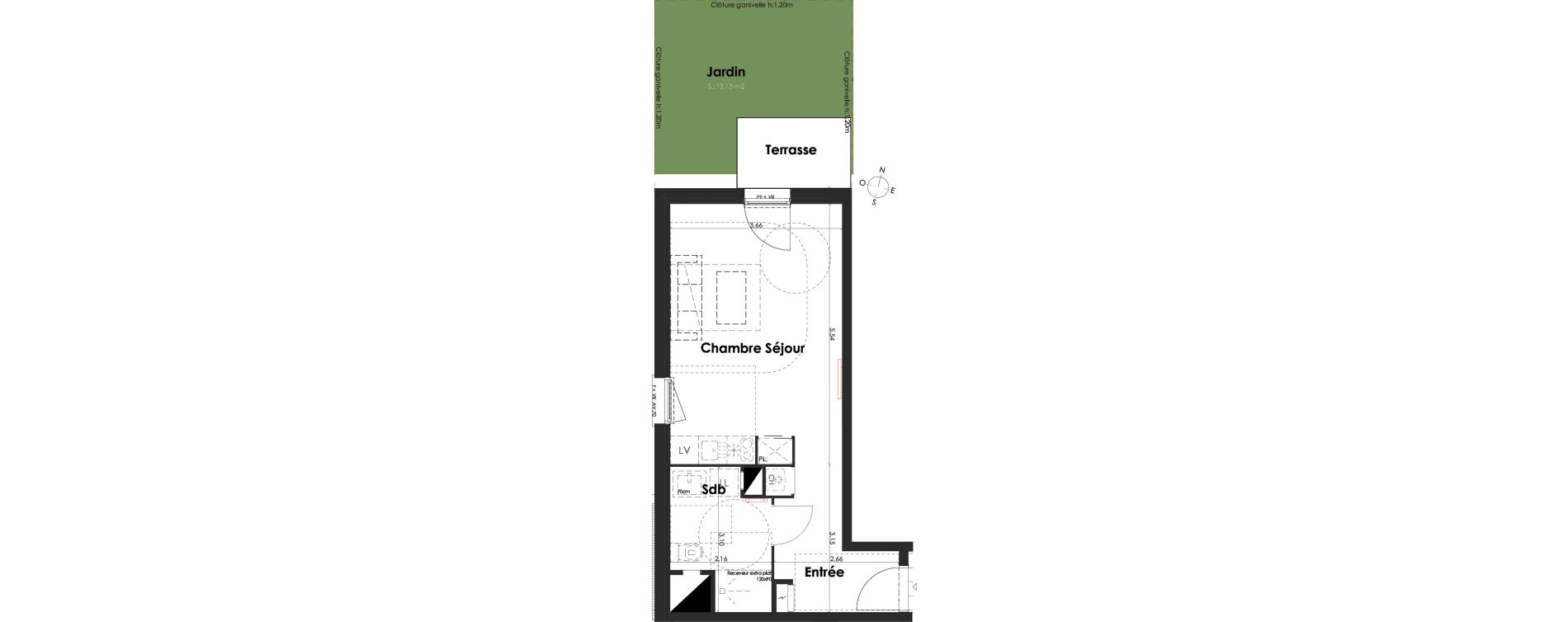 Appartement T1 de 31,54 m2 &agrave; Villenave-D'Ornon Peyrehaut - carbonnieux - trigan