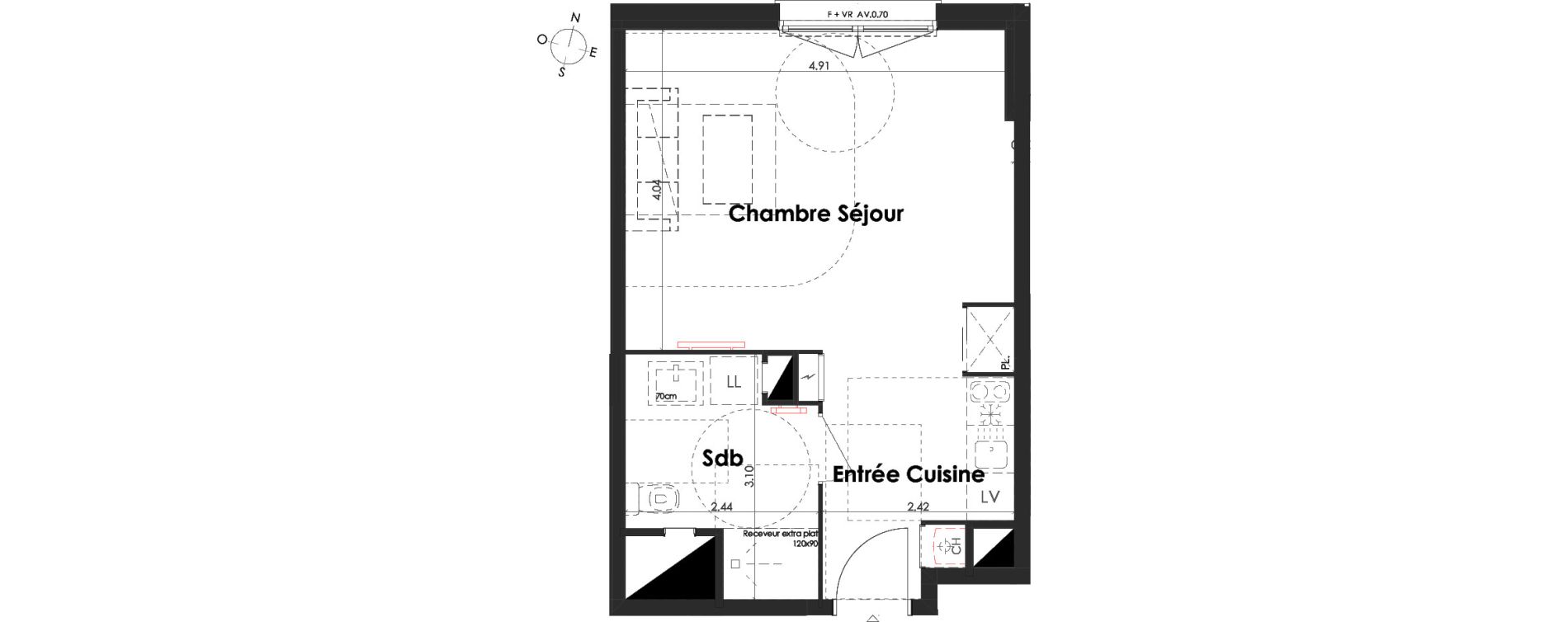 Appartement T1 de 32,39 m2 &agrave; Villenave-D'Ornon Peyrehaut - carbonnieux - trigan