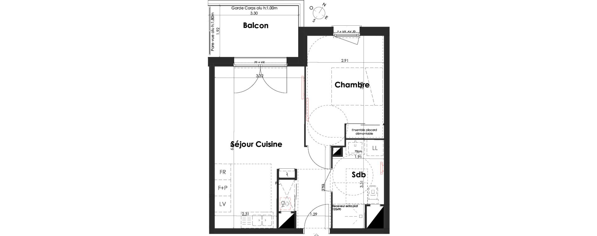 Appartement T2 de 39,23 m2 &agrave; Villenave-D'Ornon Peyrehaut - carbonnieux - trigan