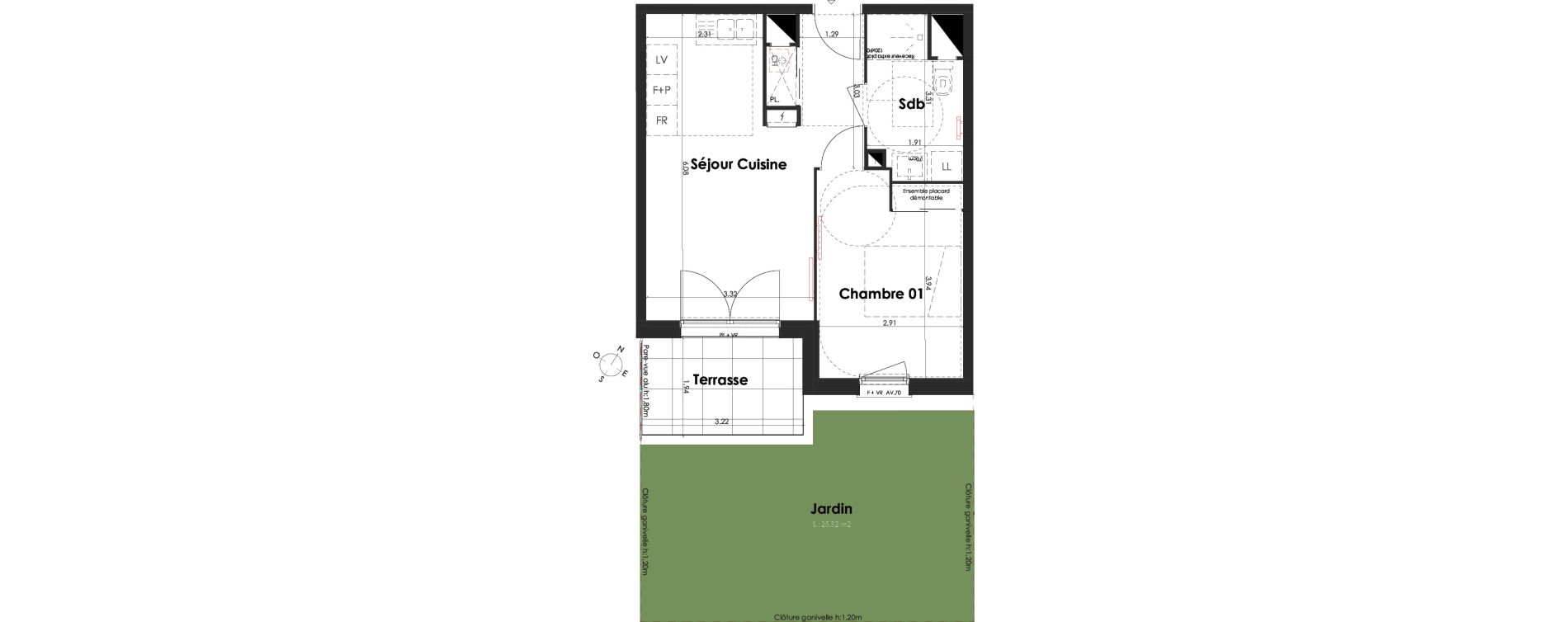 Appartement T2 de 39,48 m2 &agrave; Villenave-D'Ornon Peyrehaut - carbonnieux - trigan