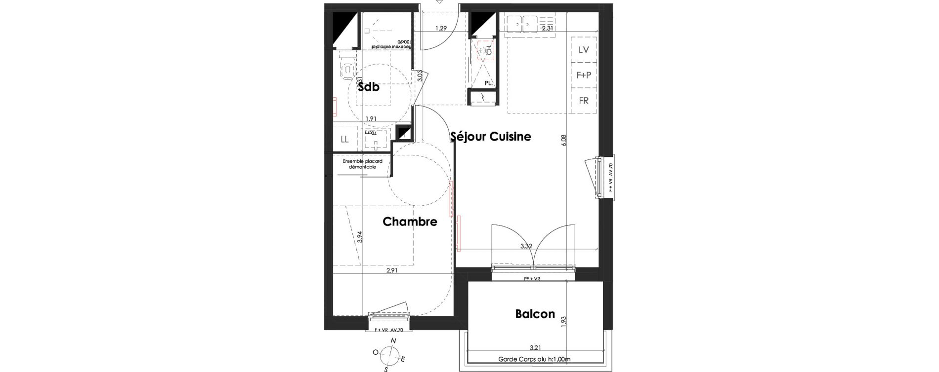 Appartement T2 de 39,23 m2 &agrave; Villenave-D'Ornon Peyrehaut - carbonnieux - trigan