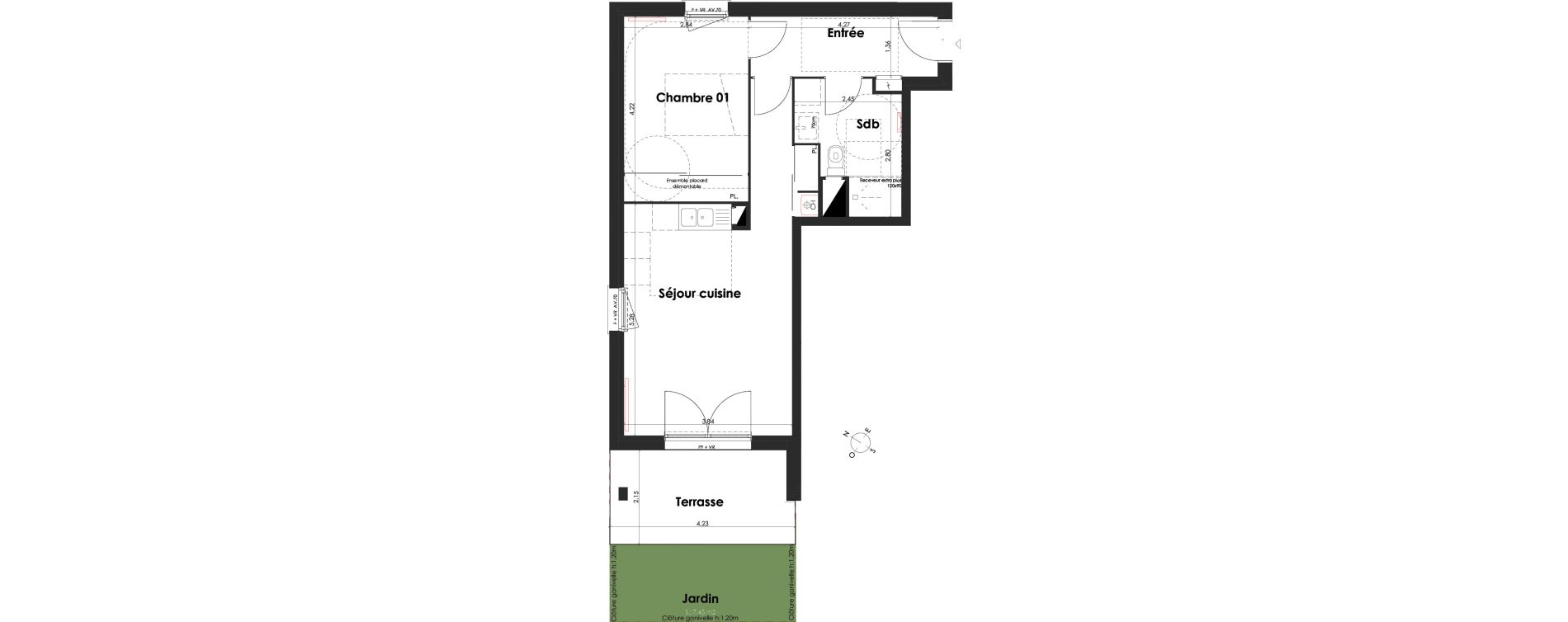 Appartement T2 de 47,36 m2 &agrave; Villenave-D'Ornon Peyrehaut - carbonnieux - trigan