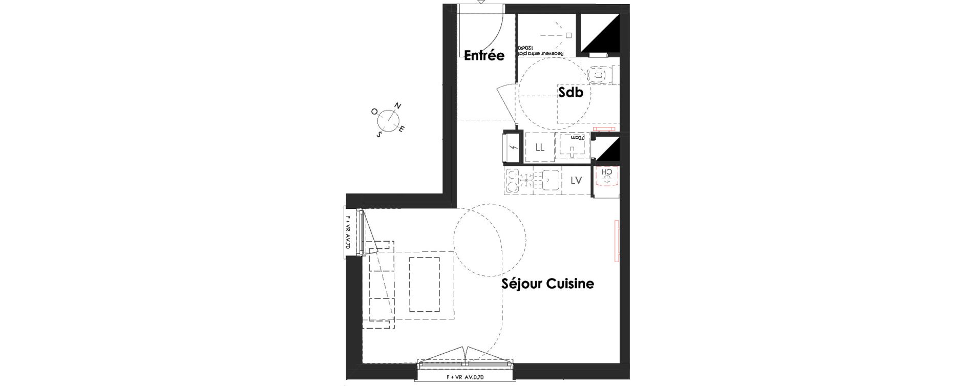 Appartement T1 de 28,96 m2 &agrave; Villenave-D'Ornon Peyrehaut - carbonnieux - trigan