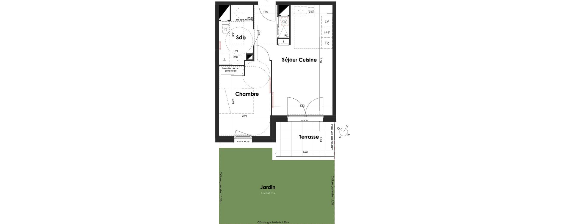 Appartement T2 de 39,25 m2 &agrave; Villenave-D'Ornon Peyrehaut - carbonnieux - trigan