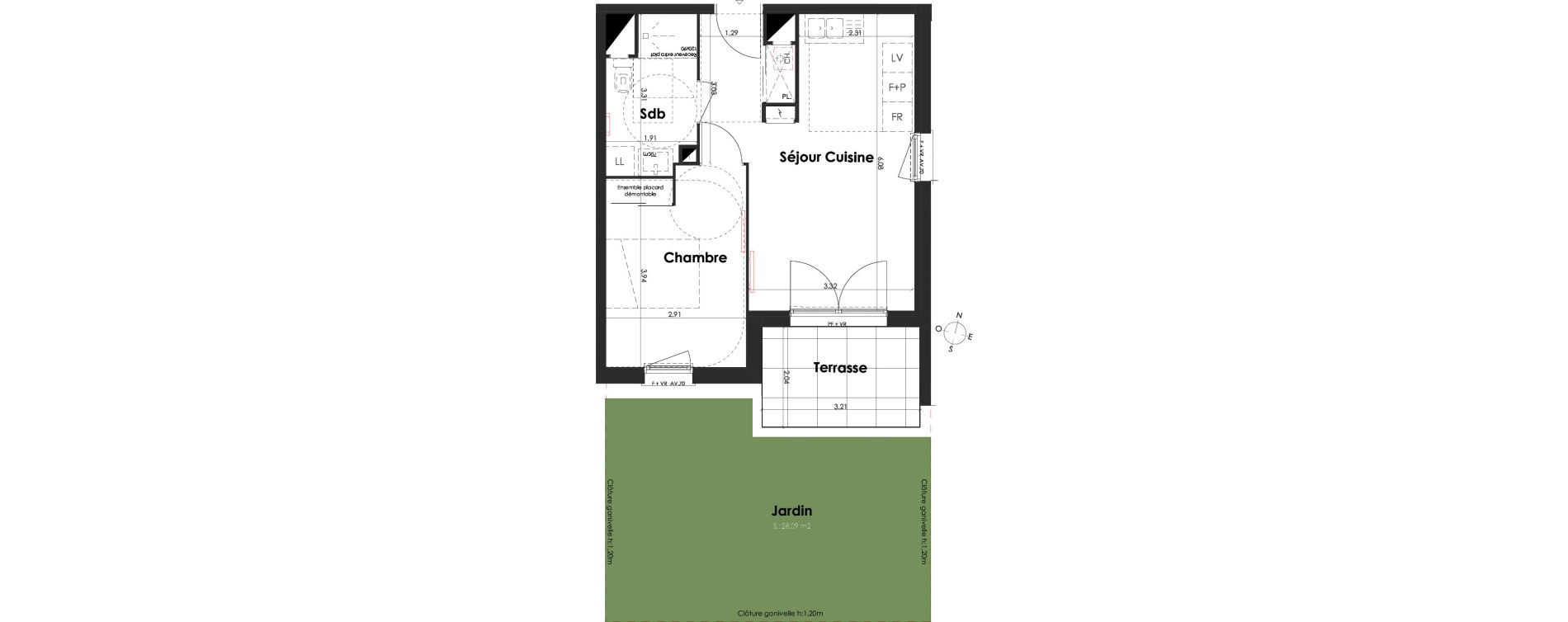 Appartement T2 de 39,20 m2 &agrave; Villenave-D'Ornon Peyrehaut - carbonnieux - trigan