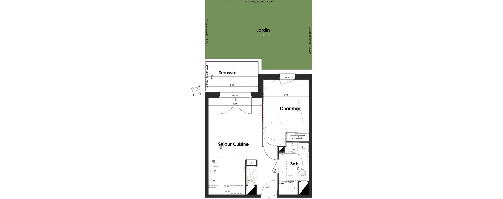 Appartement T2 de 39,28 m2 &agrave; Villenave-D'Ornon Peyrehaut - carbonnieux - trigan