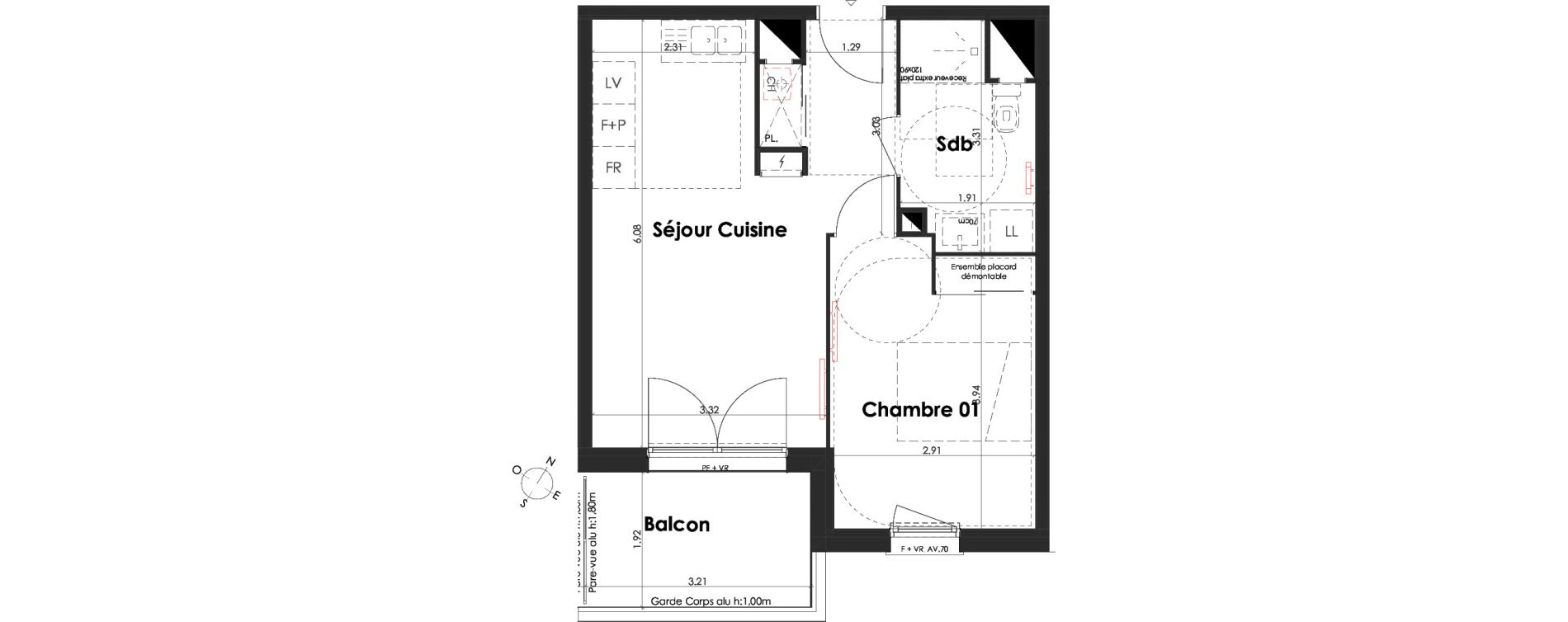 Appartement T2 de 39,48 m2 &agrave; Villenave-D'Ornon Peyrehaut - carbonnieux - trigan