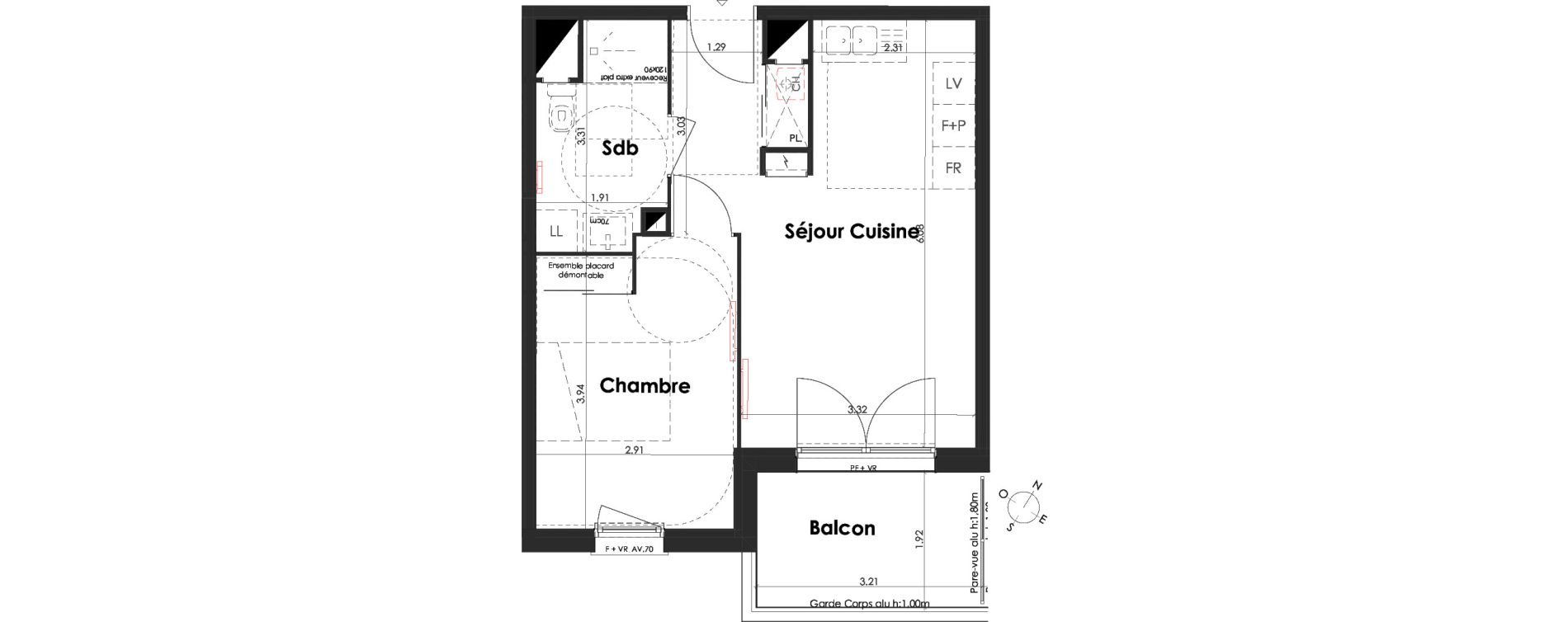 Appartement T2 de 39,25 m2 &agrave; Villenave-D'Ornon Peyrehaut - carbonnieux - trigan