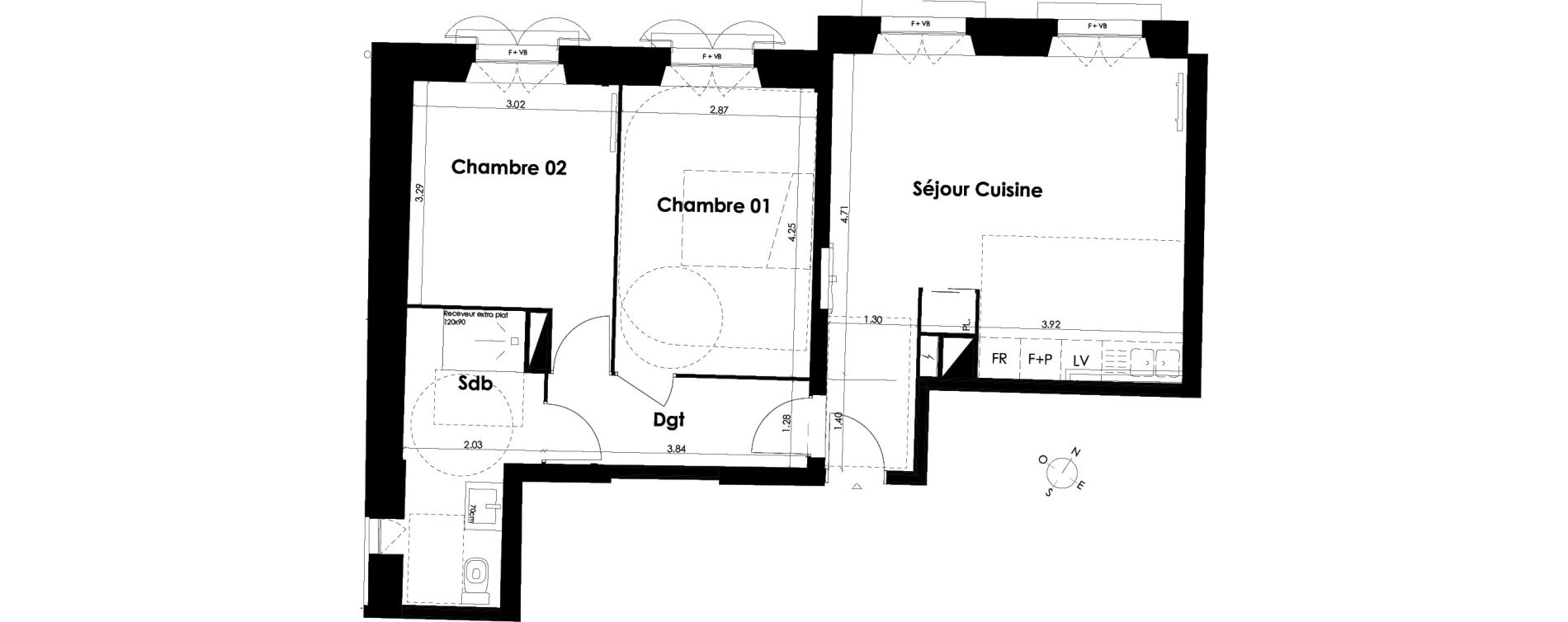 Appartement T3 de 71,76 m2 &agrave; Villenave-D'Ornon Peyrehaut - carbonnieux - trigan