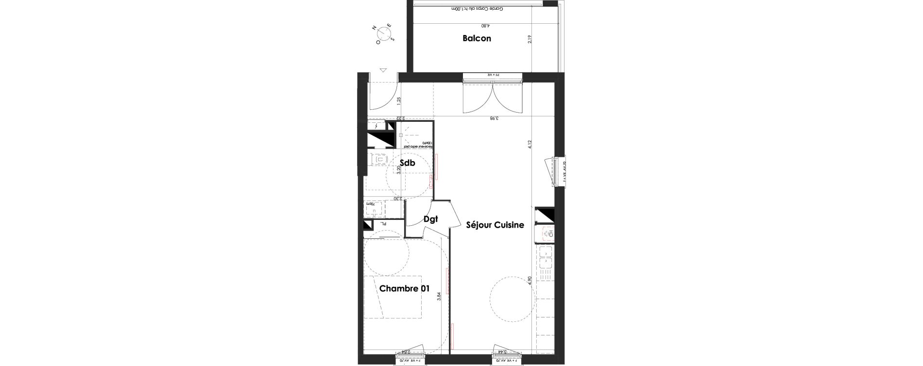 Appartement T2 de 54,19 m2 &agrave; Villenave-D'Ornon Peyrehaut - carbonnieux - trigan