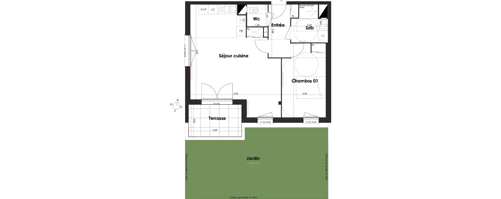 Appartement T2 de 56,11 m2 &agrave; Villenave-D'Ornon Peyrehaut - carbonnieux - trigan