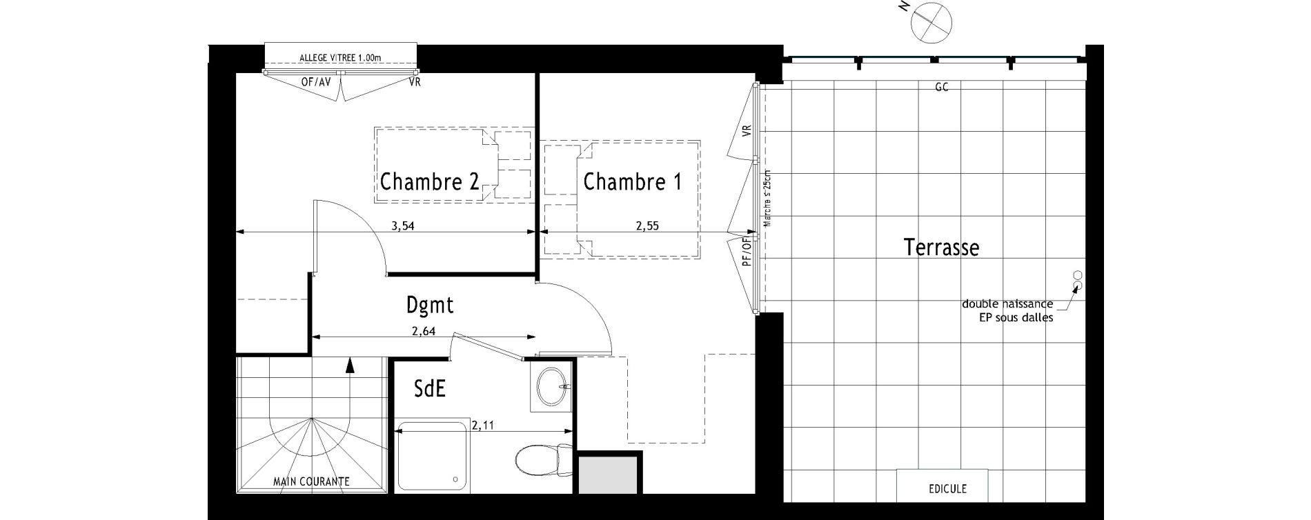 Duplex T3 de 60,74 m2 &agrave; Villenave-D'Ornon Centre