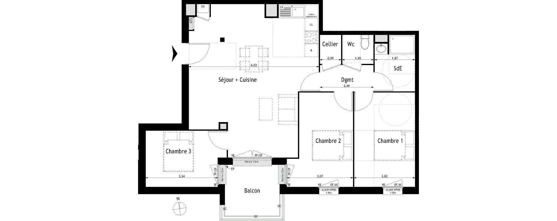 Appartement T4 de 80,86 m2 &agrave; Villenave-D'Ornon Centre