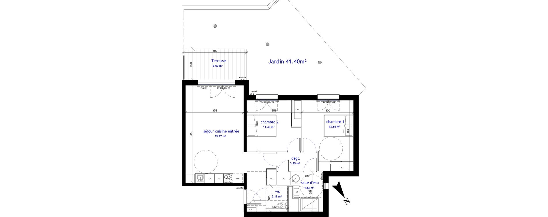 Appartement T3 de 65,05 m2 &agrave; Villenave-D'Ornon Cl&eacute;menceau - pontac - sallegourde - pont langon