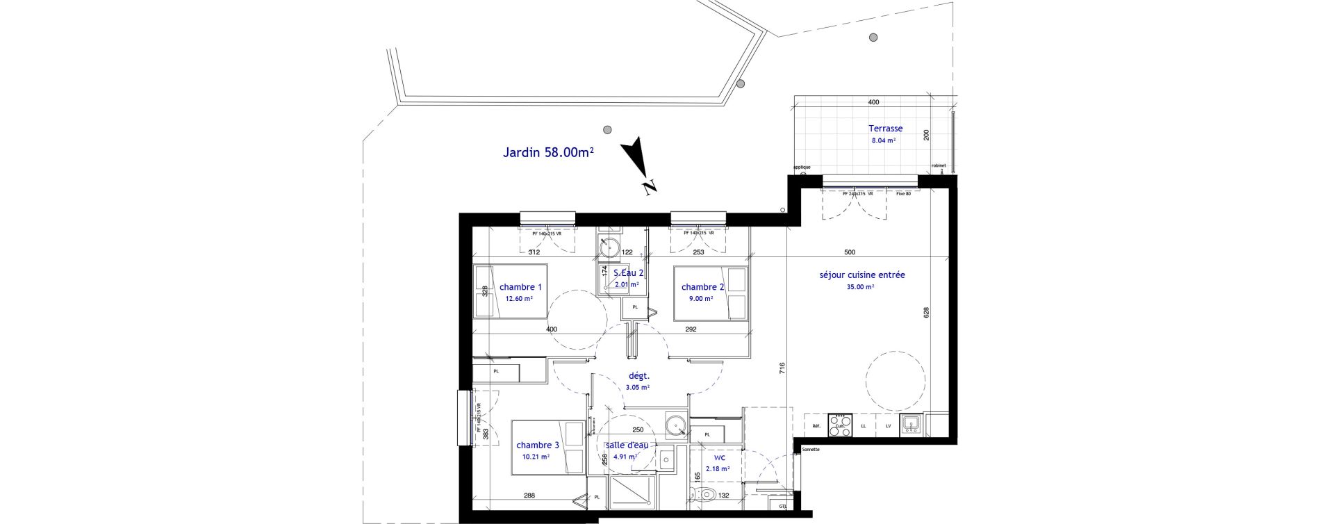 Appartement T4 de 78,95 m2 &agrave; Villenave-D'Ornon Cl&eacute;menceau - pontac - sallegourde - pont langon