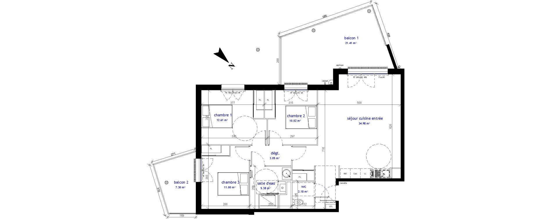 Appartement T4 de 79,22 m2 &agrave; Villenave-D'Ornon Centre