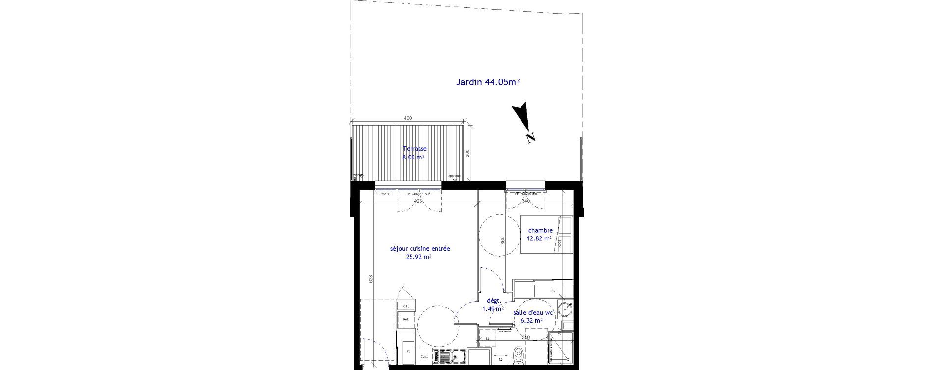 Appartement T2 de 46,55 m2 &agrave; Villenave-D'Ornon Centre