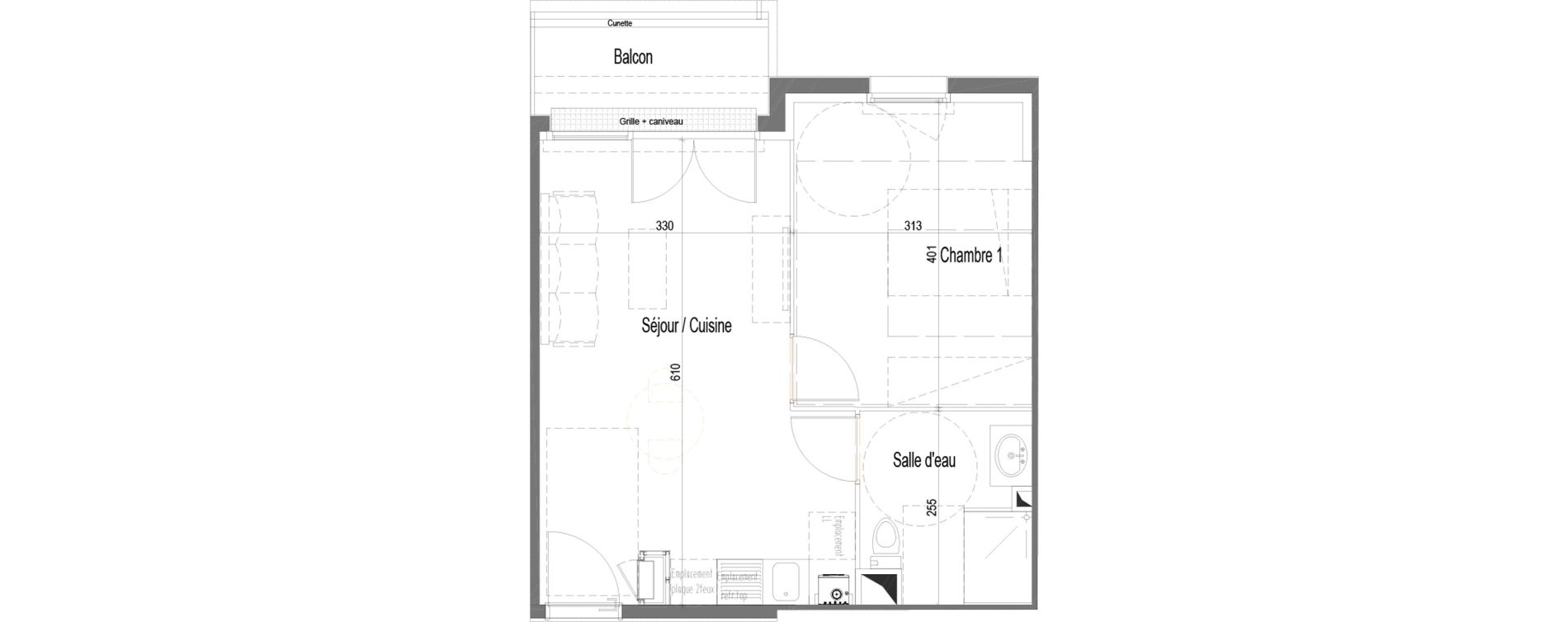 Appartement T2 de 39,89 m2 &agrave; Villenave-D'Ornon Cl&eacute;menceau - pontac - sallegourde - pont langon