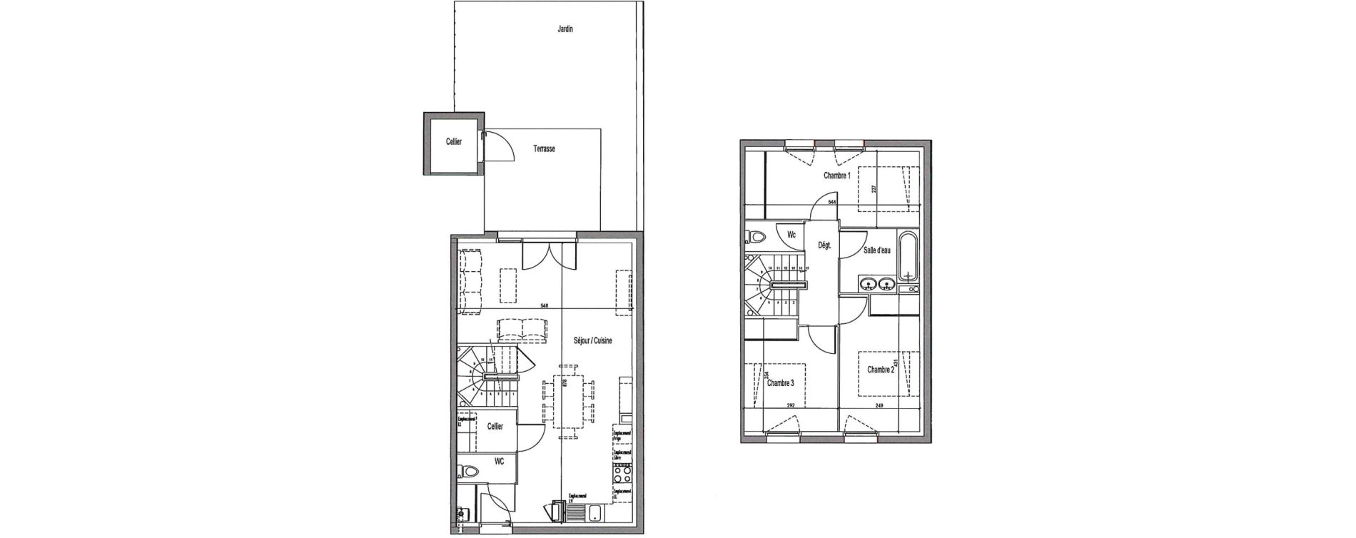 Maison T4 de 87,05 m2 &agrave; Villenave-D'Ornon Cl&eacute;menceau - pontac - sallegourde - pont langon