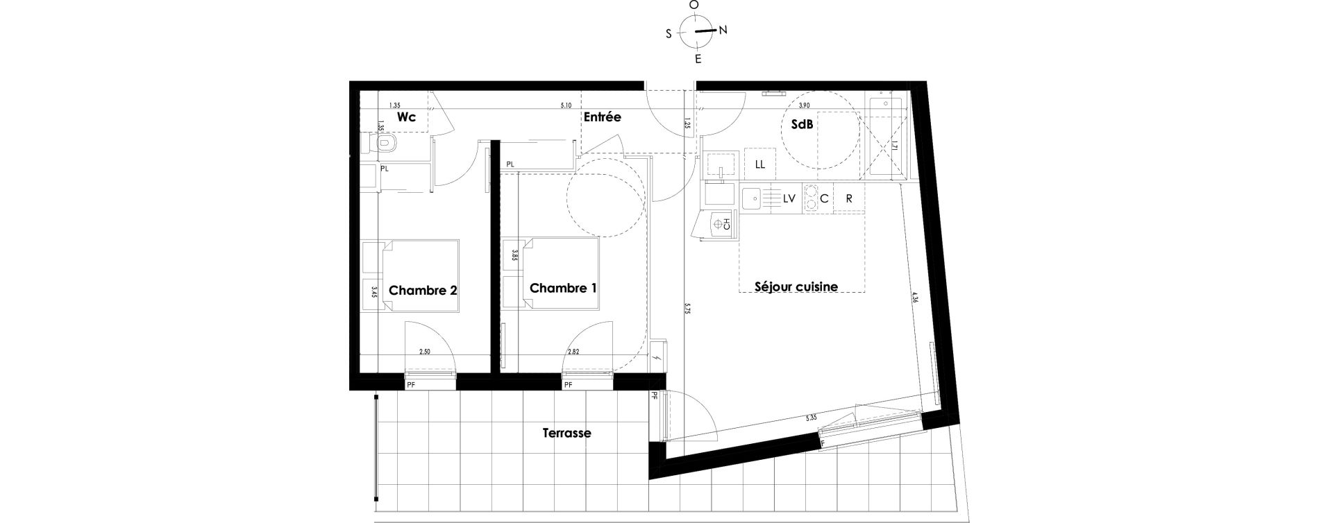 Appartement T3 de 61,50 m2 &agrave; Villenave-D'Ornon Centre