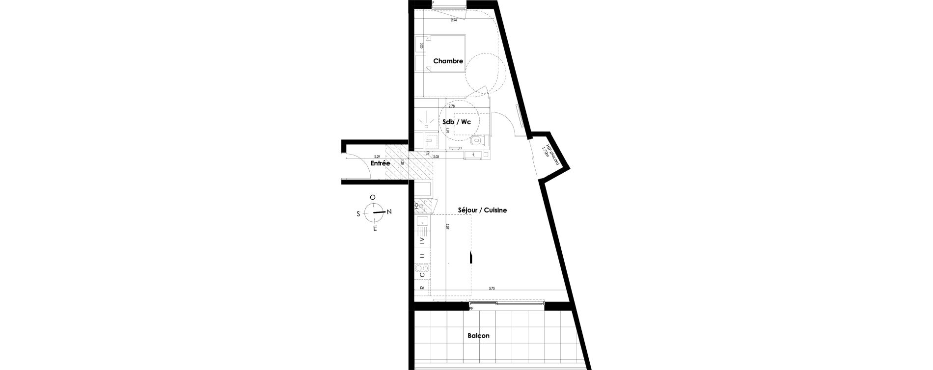 Appartement T2 de 48,21 m2 &agrave; Villenave-D'Ornon Centre