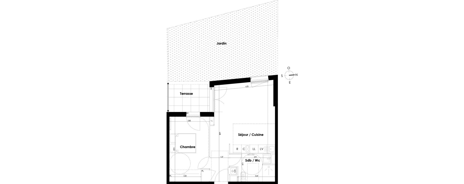 Appartement T2 de 44,05 m2 à Villenave-D'Ornon Centre