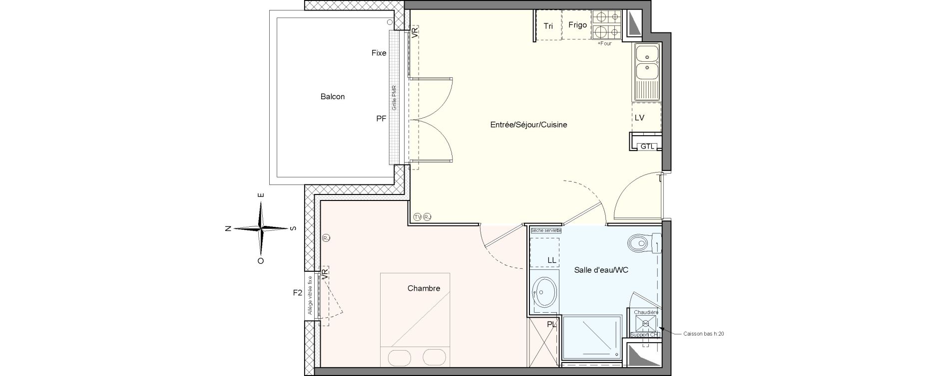 Appartement T2 de 40,47 m2 &agrave; Villenave-D'Ornon Le bocage