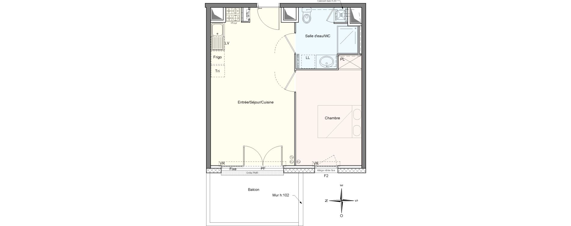 Appartement T2 de 42,41 m2 &agrave; Villenave-D'Ornon Le bocage