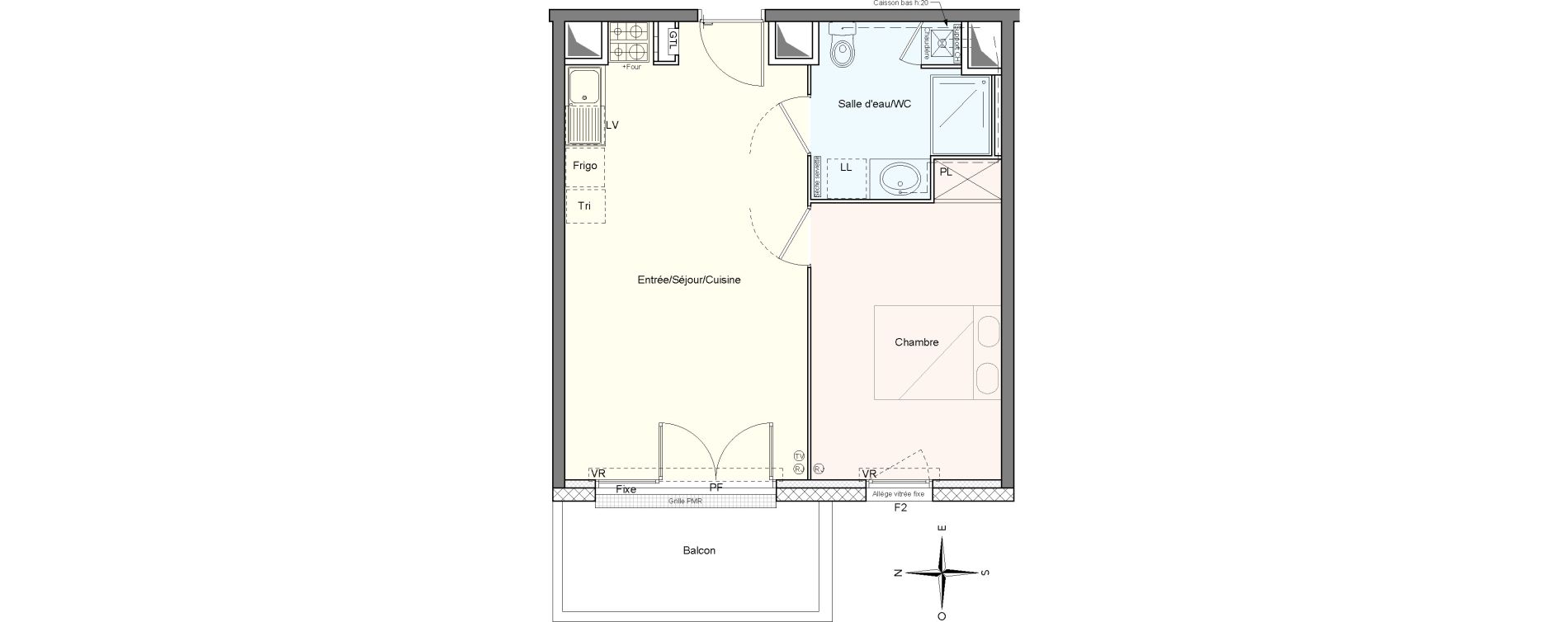 Appartement T2 de 42,41 m2 &agrave; Villenave-D'Ornon Le bocage