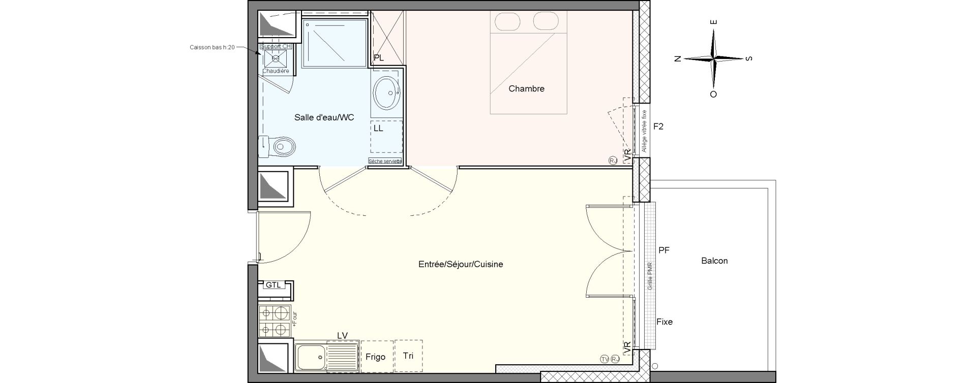 Appartement T2 de 42,83 m2 &agrave; Villenave-D'Ornon Le bocage