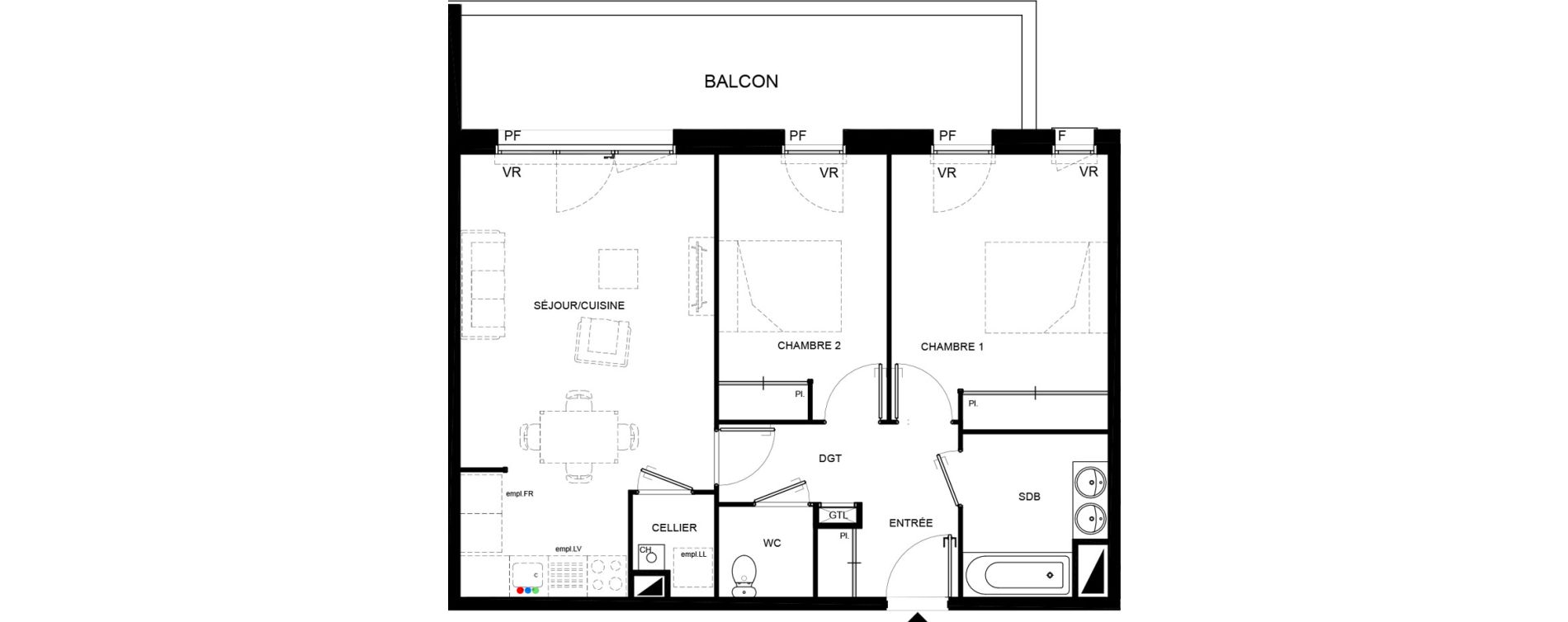 Appartement T3 de 66,28 m2 &agrave; Villenave-D'Ornon Chambery