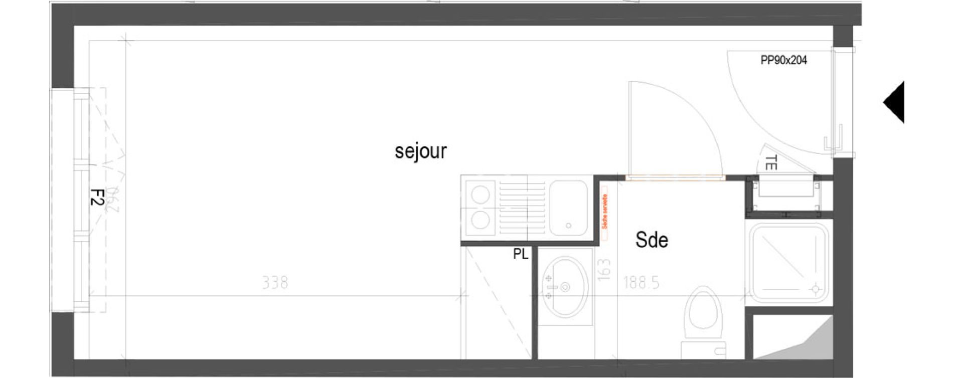 Appartement T1 meubl&eacute; de 18,71 m2 &agrave; Villenave-D'Ornon Croix de leysotte - chanteloiseau - saint-brie