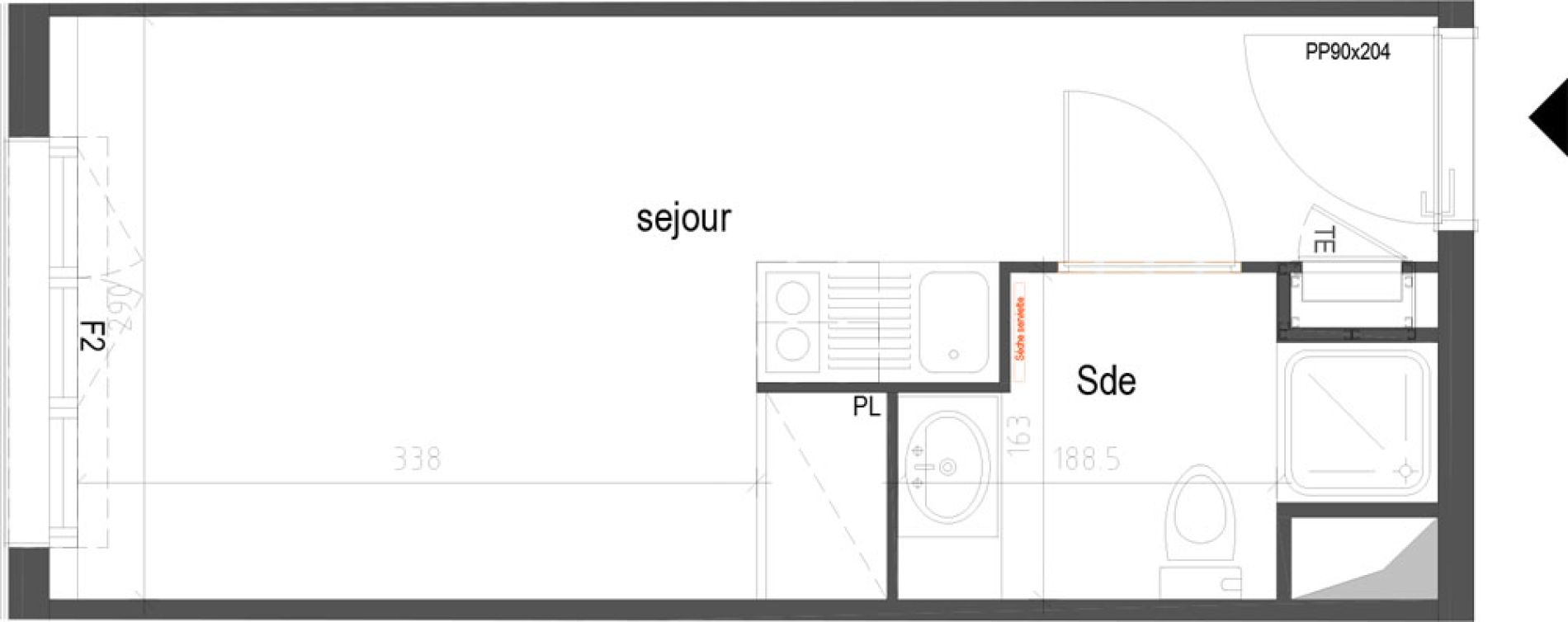 Appartement T1 meubl&eacute; de 18,71 m2 &agrave; Villenave-D'Ornon Croix de leysotte - chanteloiseau - saint-brie