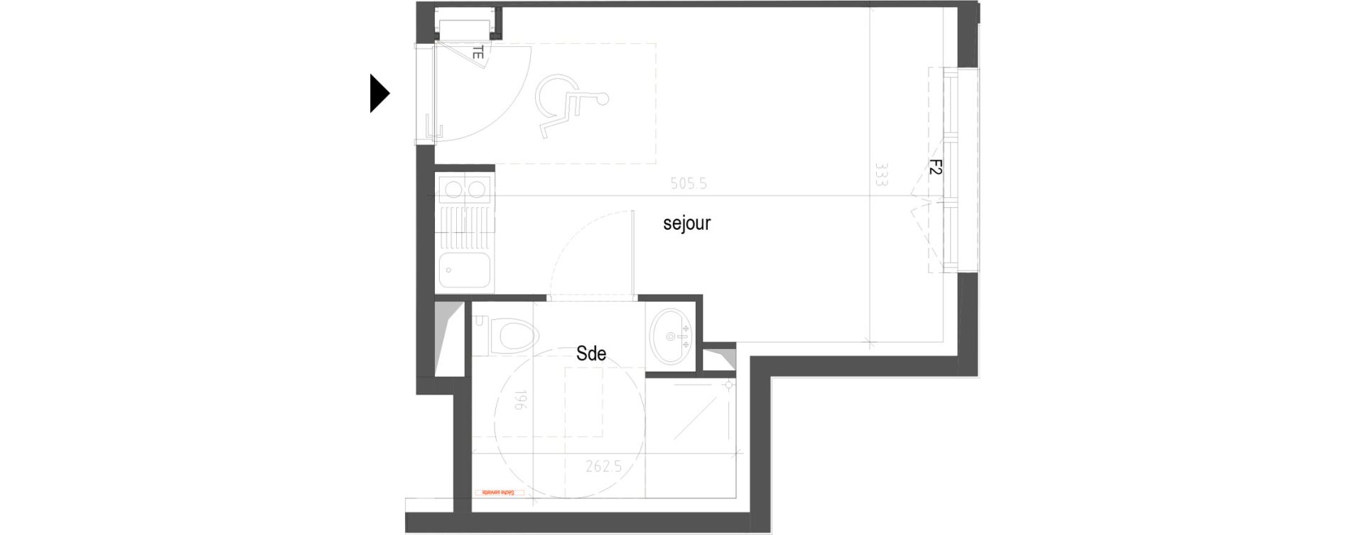 Appartement T1 meubl&eacute; de 20,11 m2 &agrave; Villenave-D'Ornon Croix de leysotte - chanteloiseau - saint-brie