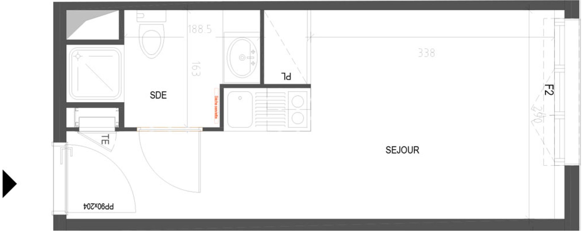 Appartement T1 meubl&eacute; de 18,71 m2 &agrave; Villenave-D'Ornon Croix de leysotte - chanteloiseau - saint-brie