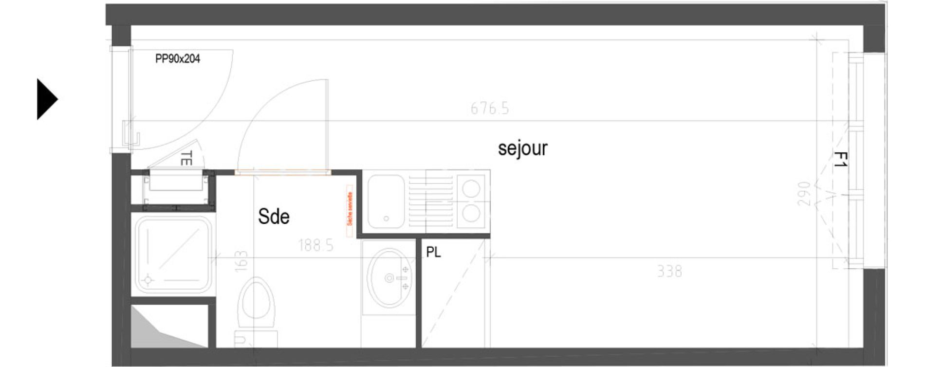 Appartement T1 meubl&eacute; de 18,71 m2 &agrave; Villenave-D'Ornon Croix de leysotte - chanteloiseau - saint-brie