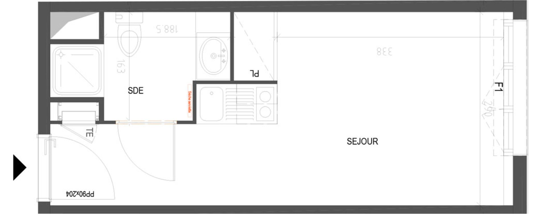 Appartement T1 meubl&eacute; de 18,71 m2 &agrave; Villenave-D'Ornon Croix de leysotte - chanteloiseau - saint-brie