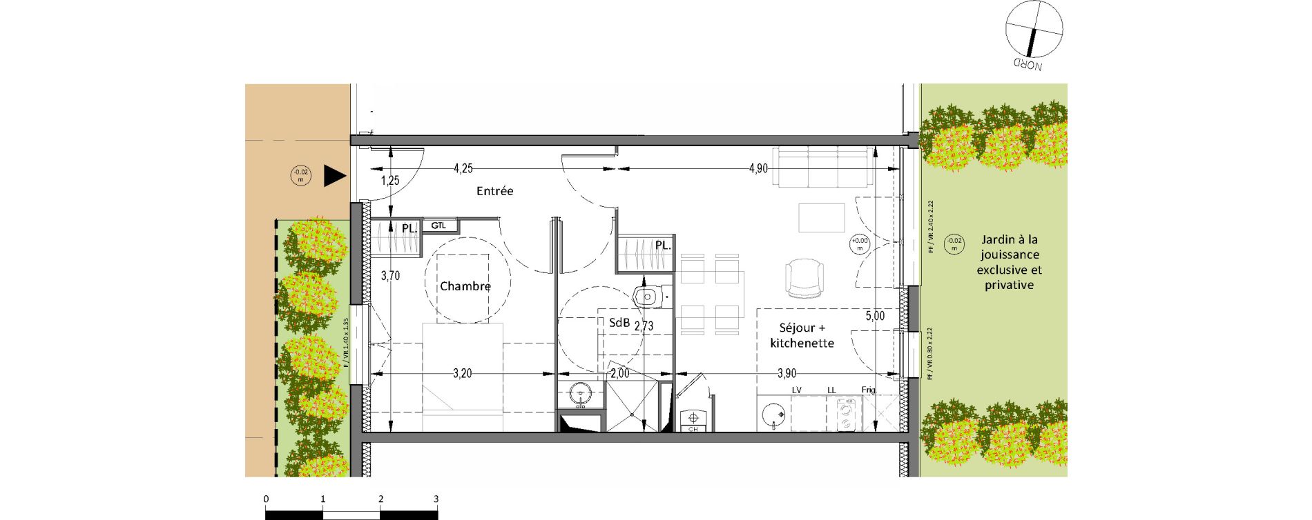 Appartement T2 de 44,45 m2 &agrave; Villenave-D'Ornon Centre