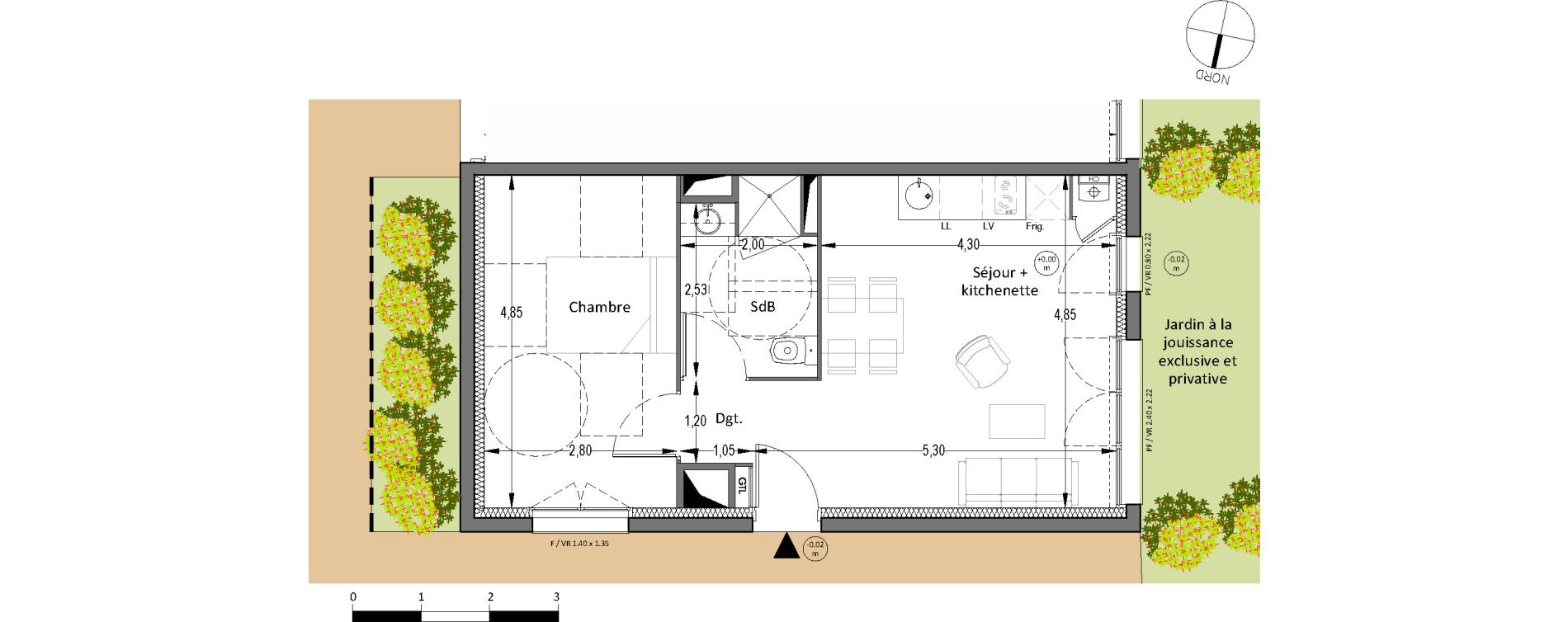 Appartement T2 de 42,85 m2 &agrave; Villenave-D'Ornon Centre