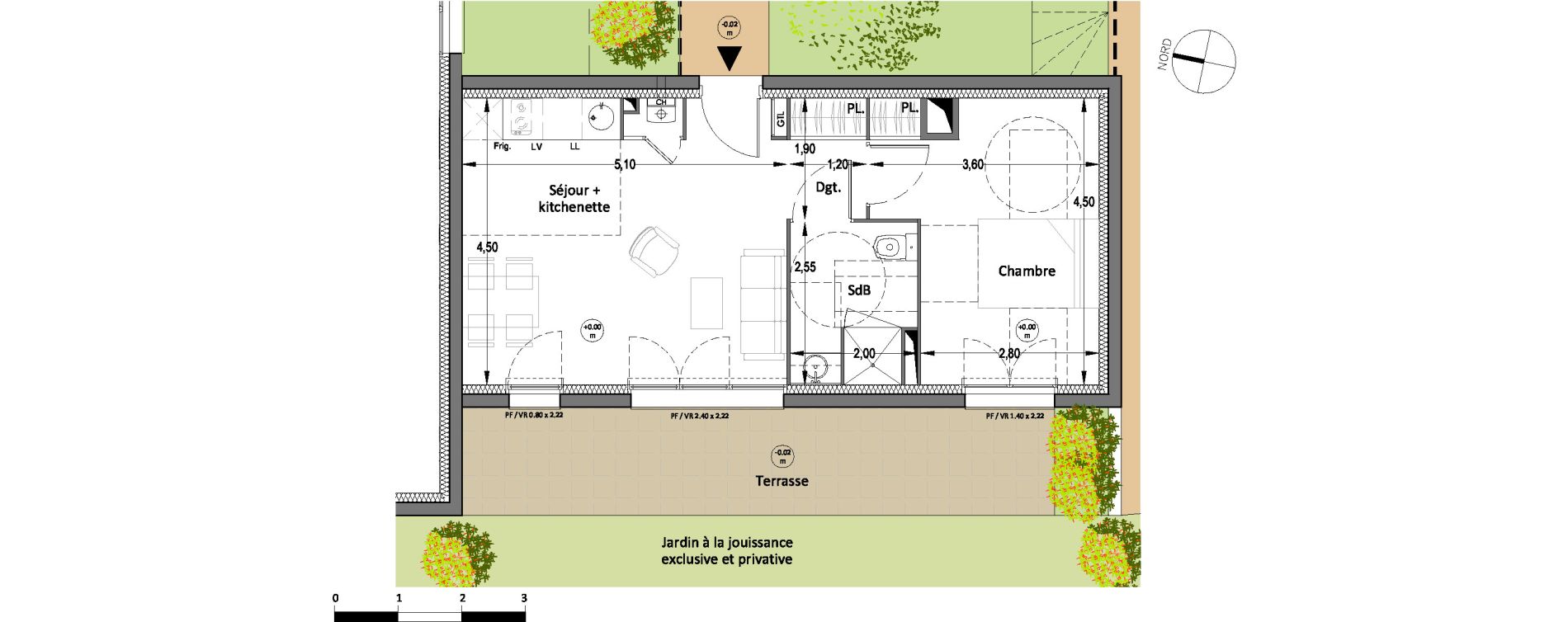 Appartement T2 de 43,55 m2 &agrave; Villenave-D'Ornon Centre