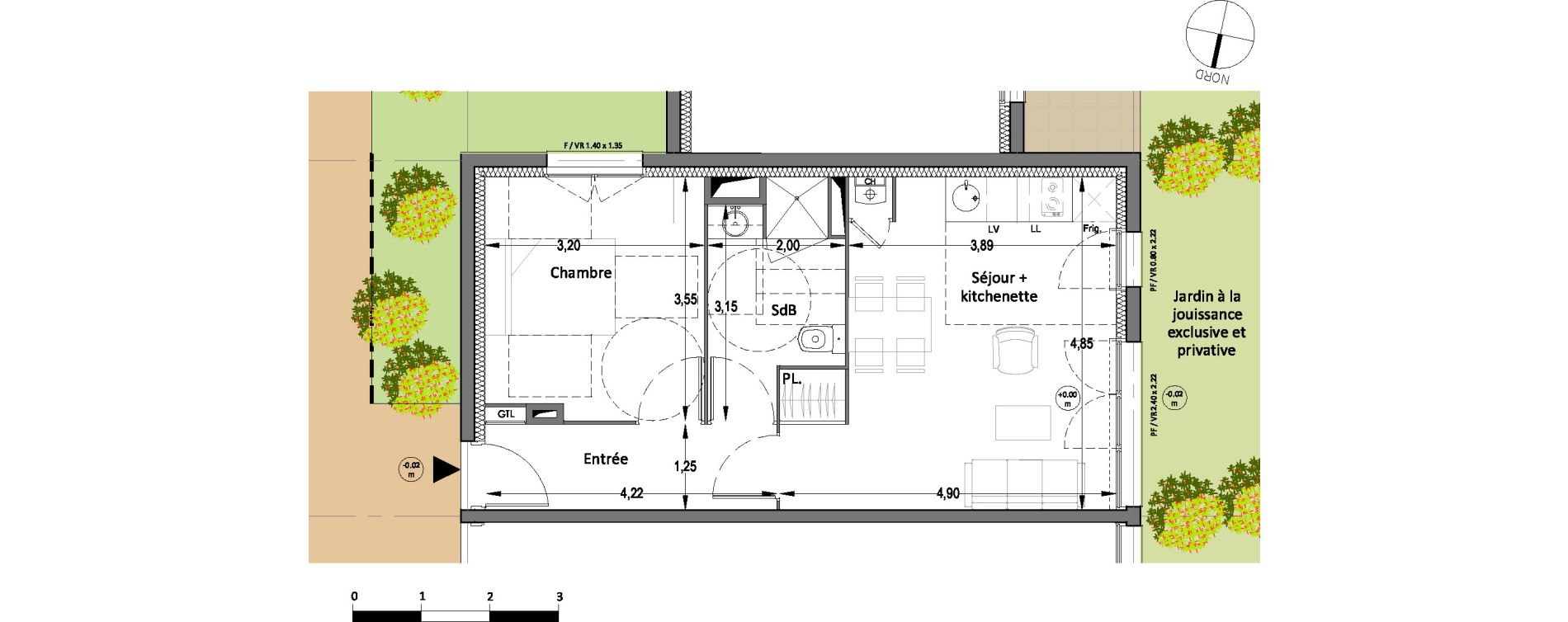 Appartement T2 de 43,00 m2 &agrave; Villenave-D'Ornon Centre