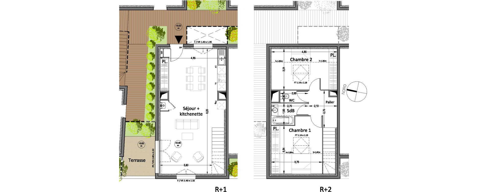 Duplex T3 de 69,20 m2 &agrave; Villenave-D'Ornon Centre