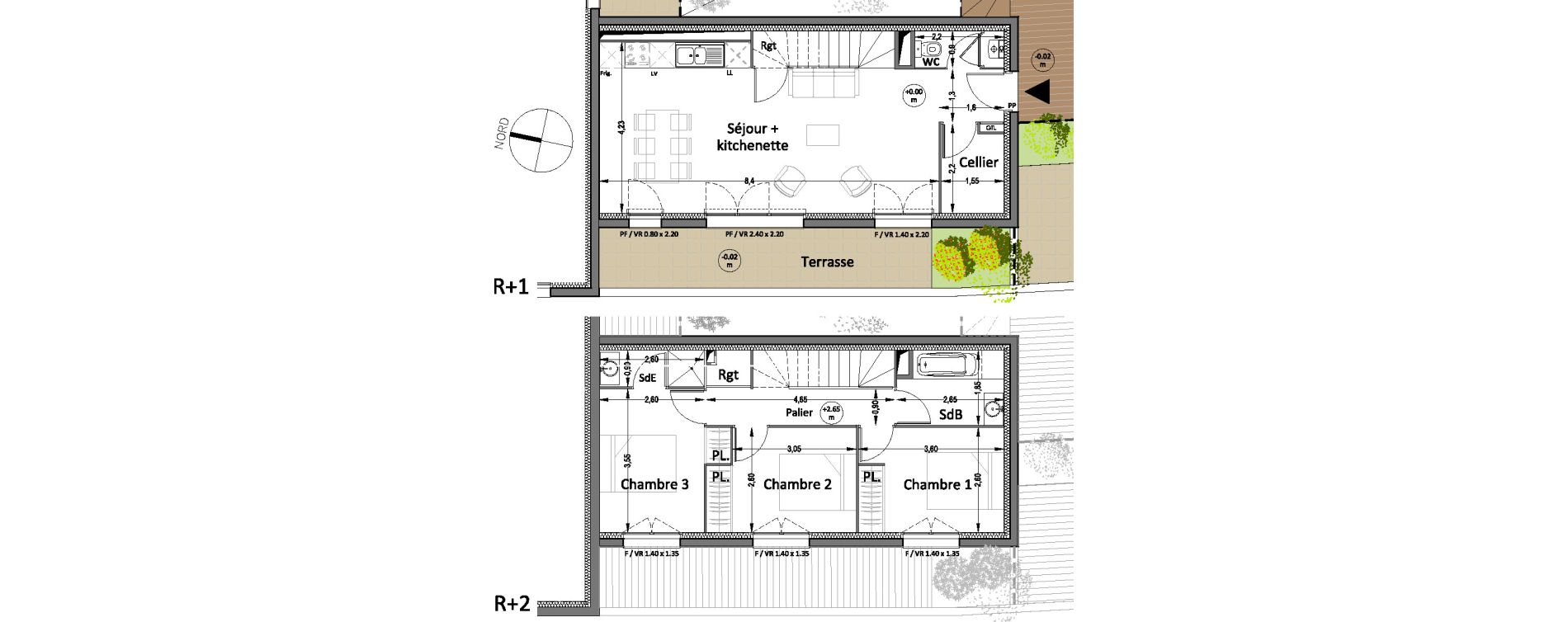 Duplex T4 de 80,90 m2 &agrave; Villenave-D'Ornon Centre