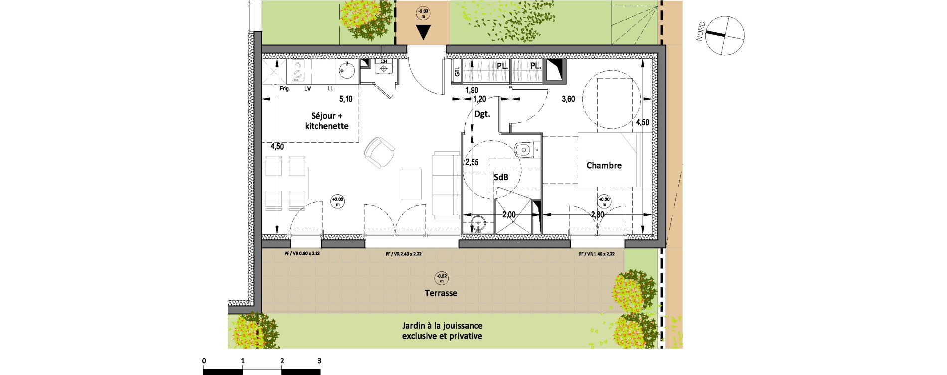 Appartement T2 de 43,55 m2 &agrave; Villenave-D'Ornon Centre