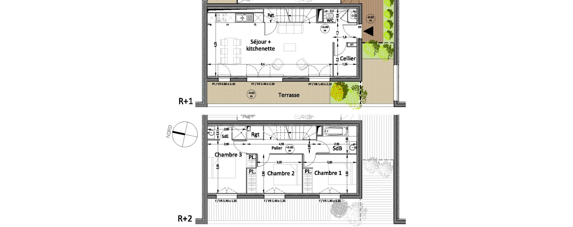 Duplex T4 de 80,90 m2 &agrave; Villenave-D'Ornon Centre